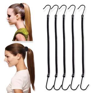 🆕5 Piece Ponytail Rubber Elastic Hooks